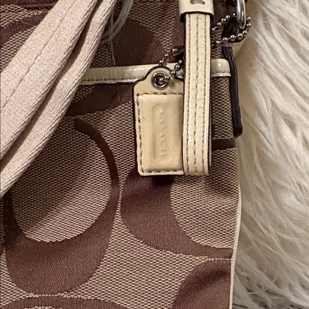 Coach Tan and Cream Swingpack Crossbody Bag